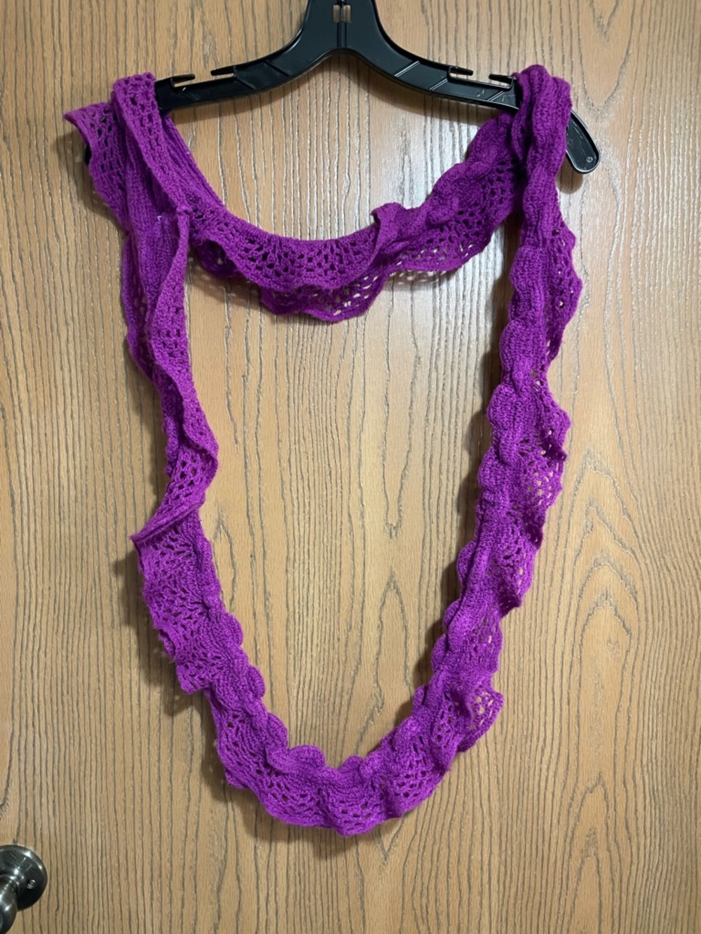 Purple Crocheted Infinity Scarf